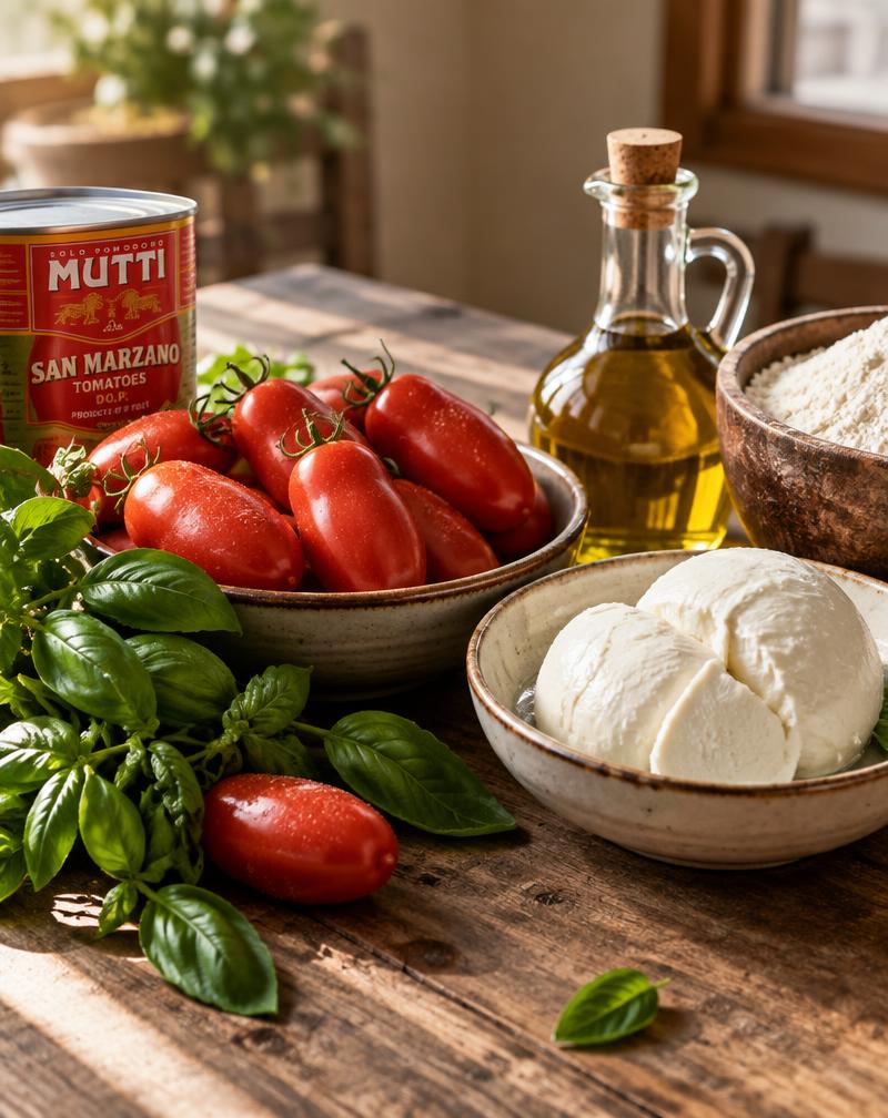 Tomatoes, mozzarella, basil and olive oil